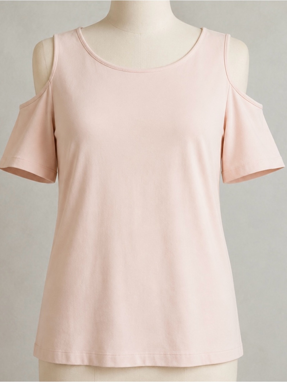 NWT Lafayette 148 Pink Blush Cold Shoulder Short Sleeve Knit Top Womens XL